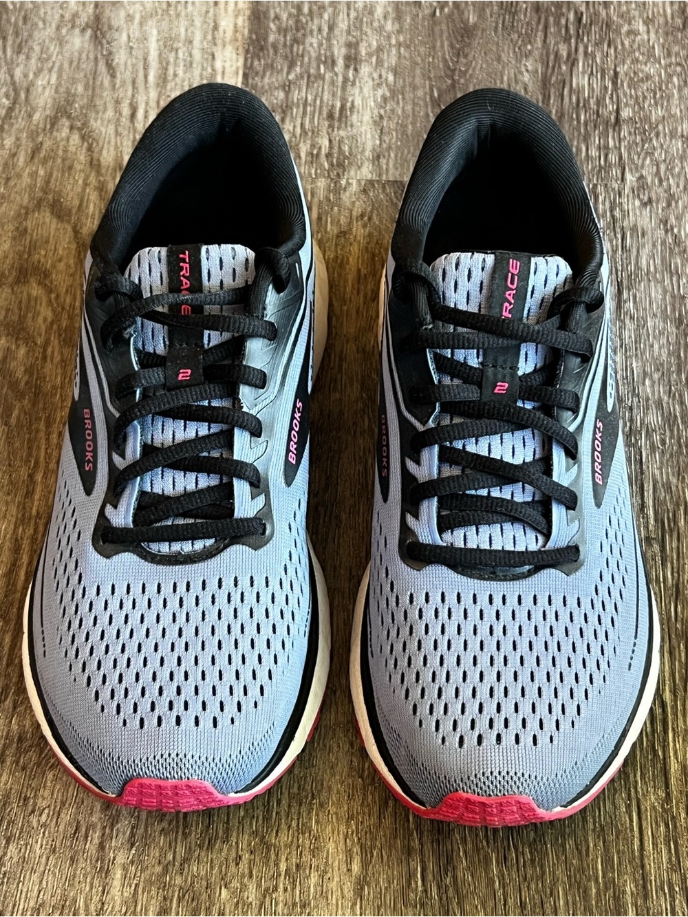 Brooks Women's Light Blue and Pink Trail-Ready Running Shoes